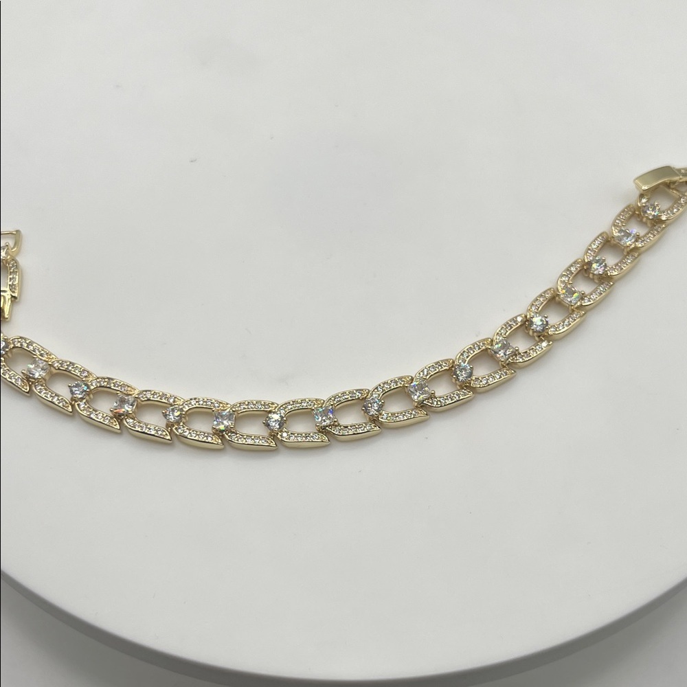 02. 14k Gold Plated over Stainless Steel Bracelet 7” - 8”